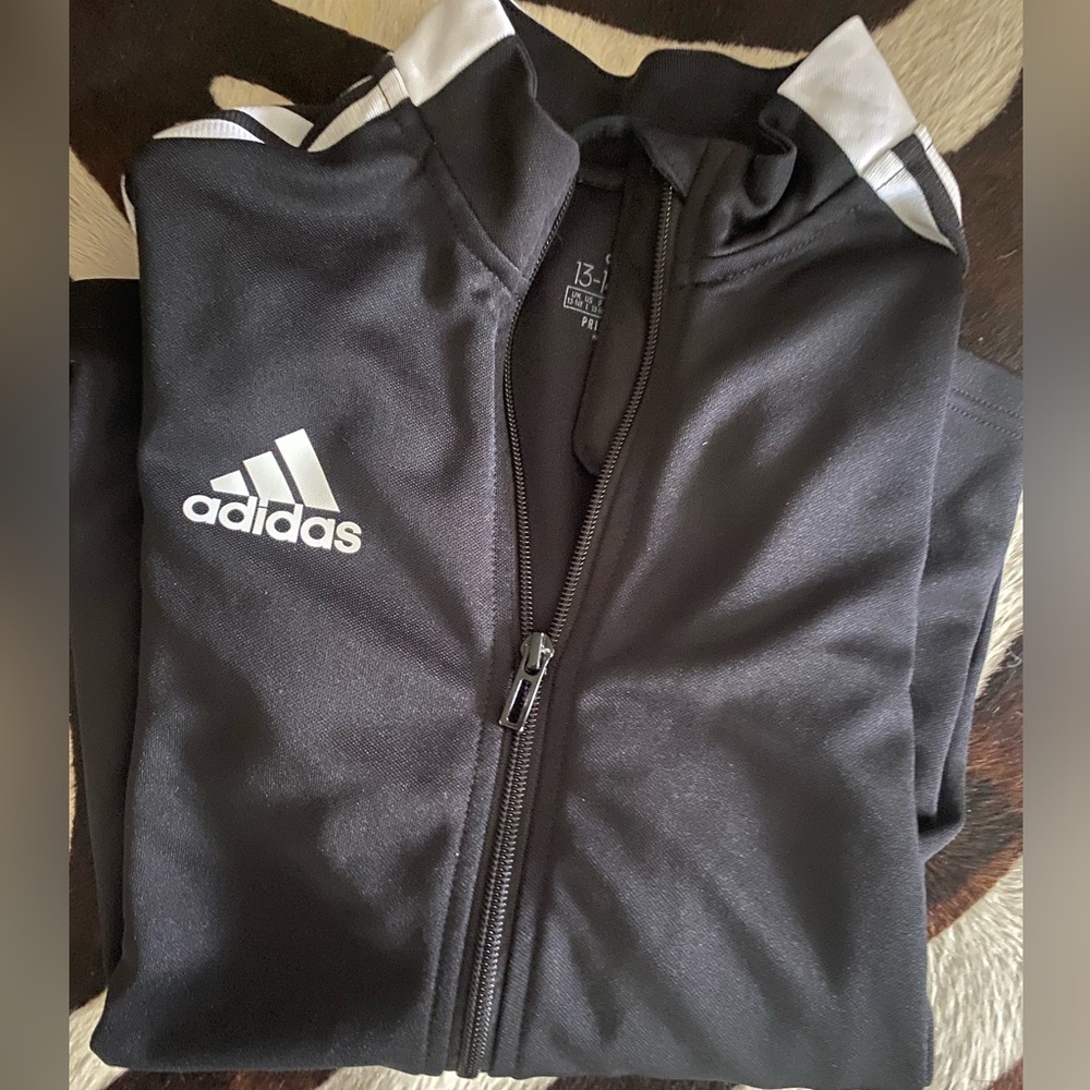 Adidas black zip soccer jacket